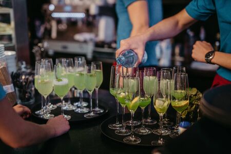 Drinks at an event close upの写真素材
