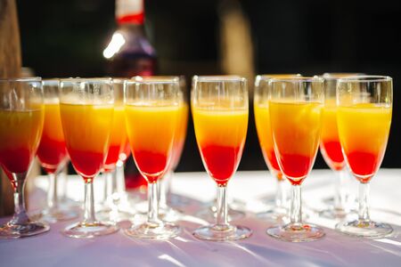 Drinks at an event close up