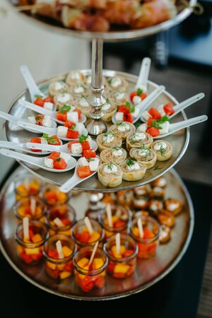 Delicious appetizers at a wedding