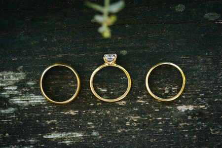 Wedding rings close upの写真素材