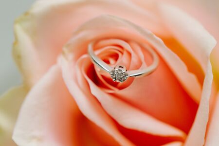 Engagement ring close upの写真素材