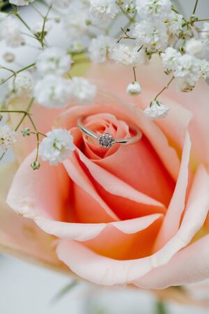 Engagement ring close upの写真素材