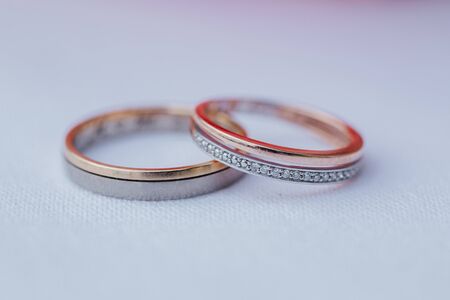 Wedding rings close upの写真素材