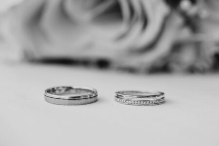 Wedding rings close upの写真素材