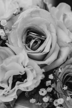 Wedding rings close upの写真素材