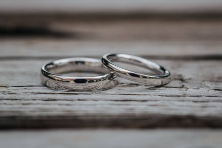 Wedding rings close upの写真素材