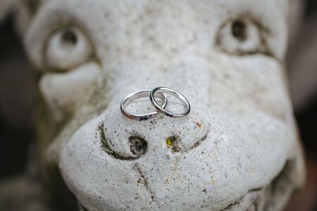 Wedding rings close upの写真素材