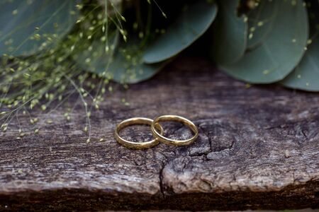 Wedding rings close upの写真素材