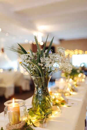 Table decoration at a weddingの写真素材