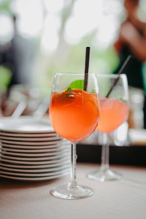 Drinks at an event close upの写真素材
