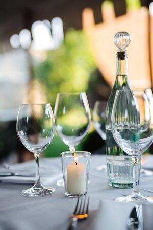 Table decoration at a weddingの写真素材