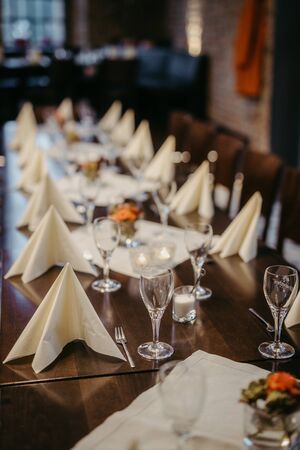 Table decoration at a weddingの写真素材