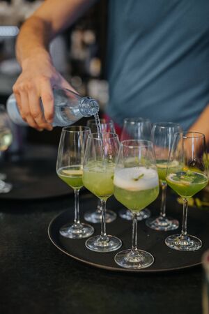 Drinks at an event close upの写真素材
