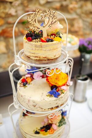 Beautiful wedding cakeの写真素材