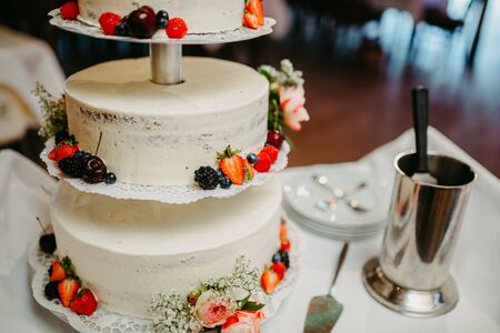 Beautiful wedding cakeの写真素材