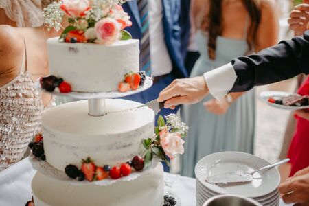 Beautiful wedding cakeの写真素材