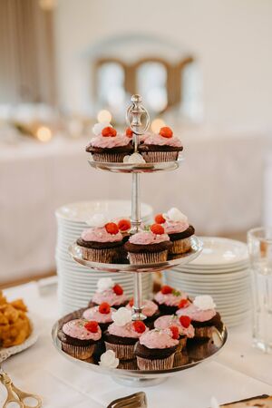 Delicious desserts at a weddingの写真素材
