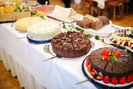 Delicious desserts at a weddingの写真素材