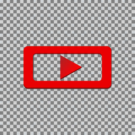 Red button video player. Social media. Social Media Background Sign Download.のイラスト素材
