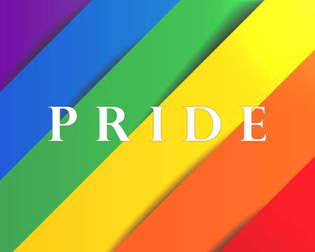 Rainbow flag. Pride Celebrating LGBT culture symbol. LGBT flag with shadow. Vector illustration. EPS10のイラスト素材