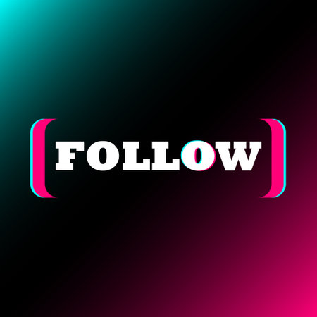 New button design. Button to follow. Blog in the colors of a popular social network. User interface, ui. Social media concept. Vector illustration.のイラスト素材
