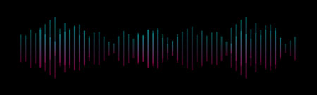 Music waves, gradient color background. Abstract sound wave stripe lines colorful equalizer isolated...