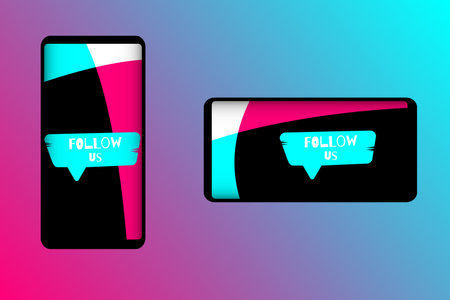 Set of smartphones in popular social media colors. Mobile app screen template. EPS10のイラスト素材