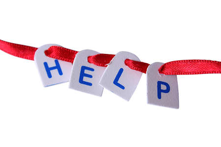 help written on a ropeの写真素材