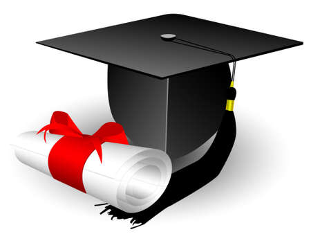 cap and diplomaのイラスト素材