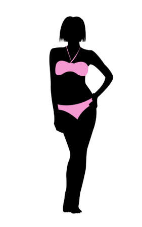 silhouette girl bikiniのイラスト素材