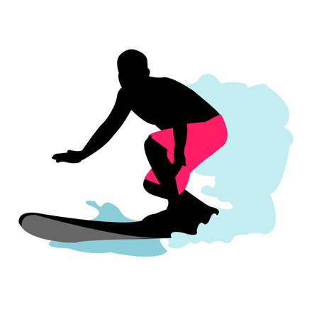 Surfer Silhouetteのイラスト素材