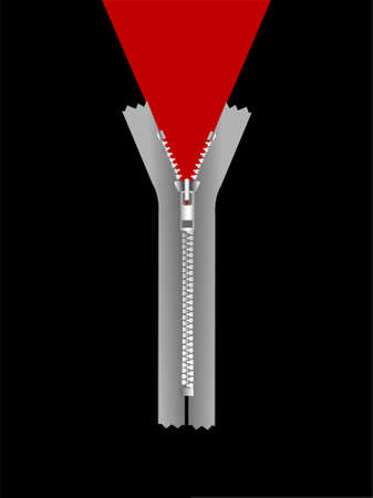 zipper isolated on blackのイラスト素材