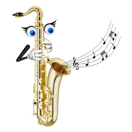 cartoon saxophoneのイラスト素材