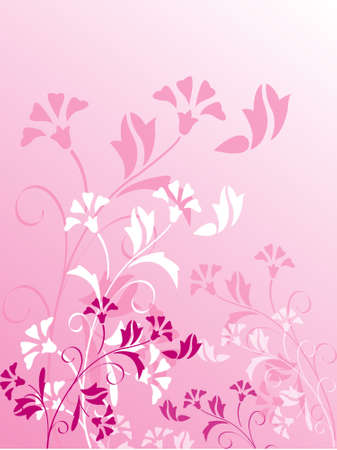 Decorative pink color floral, vector illustrationのイラスト素材