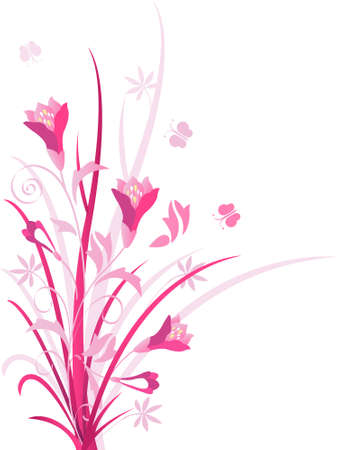 Decorative pink color floral,illustrationのイラスト素材