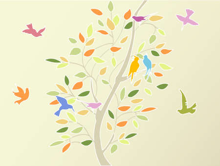 floral treeのイラスト素材