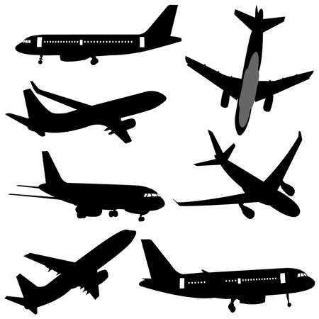 plane silhouettesのイラスト素材