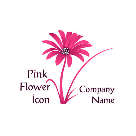 Pink flower iconのイラスト素材