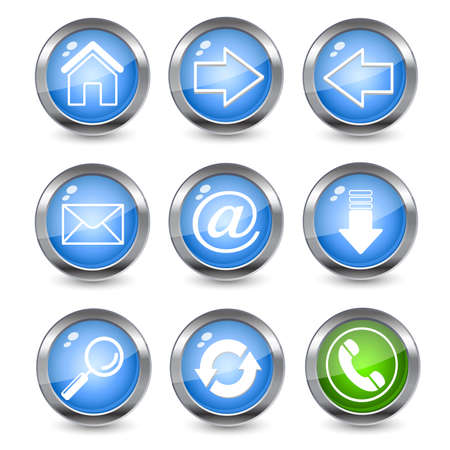 glossy web iconsのイラスト素材