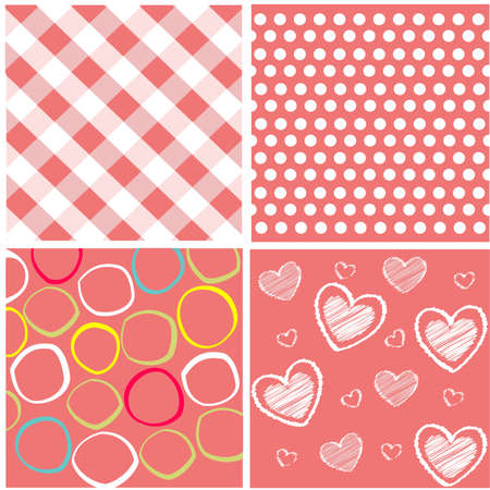 seamless patterns with fabric textureのイラスト素材