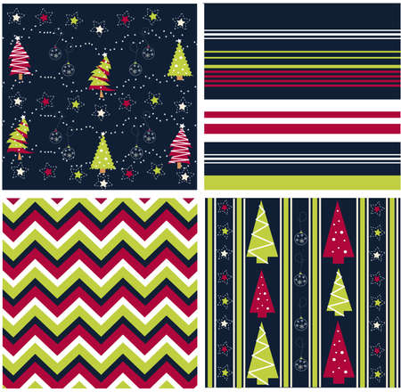 seamless patterns with fabric texture, christmas textureのイラスト素材