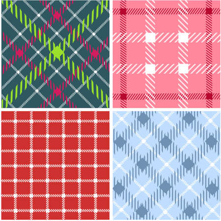 Set of plaid patternsのイラスト素材