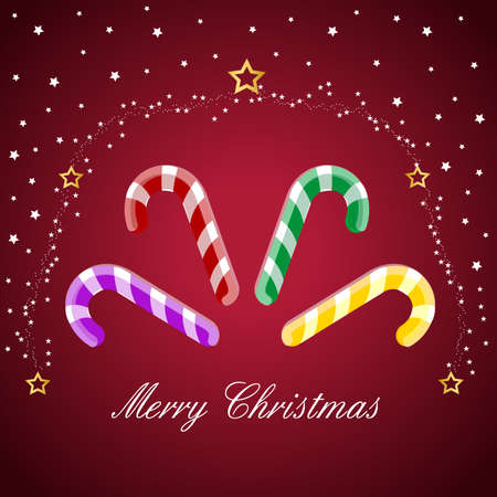 merry christmas, candy caneのイラスト素材