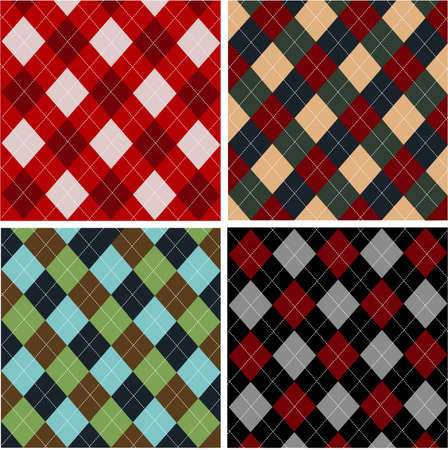 Set of plaid patterns, cottonsのイラスト素材