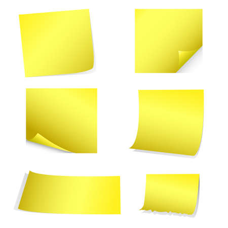 set of blank post-it, stickersのイラスト素材