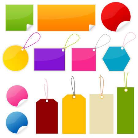 tags, stickersのイラスト素材