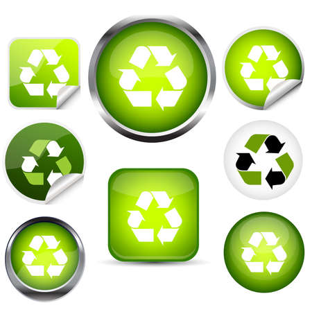 Recycle stickers , iconsのイラスト素材