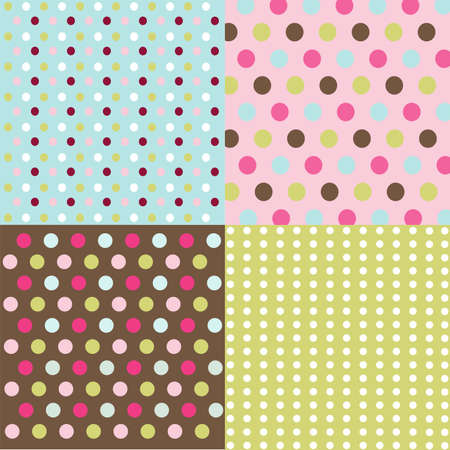 seamless patterns, polka dots setのイラスト素材
