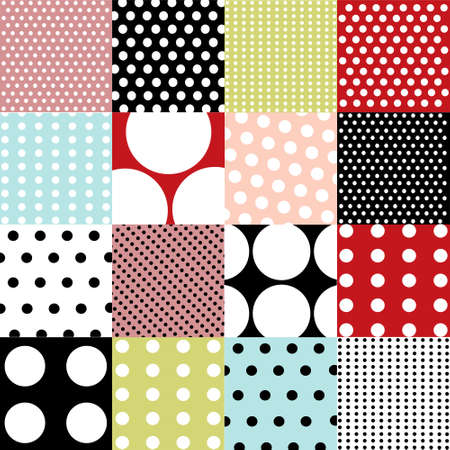 seamless patterns, polka dot setのイラスト素材
