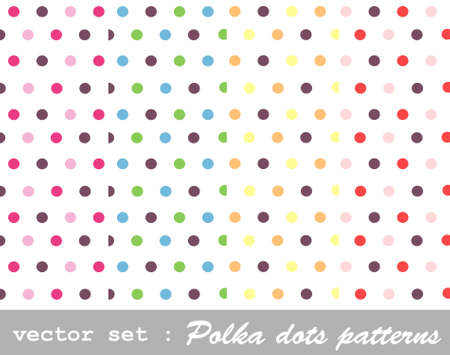 seamless patterns, polka dot setのイラスト素材